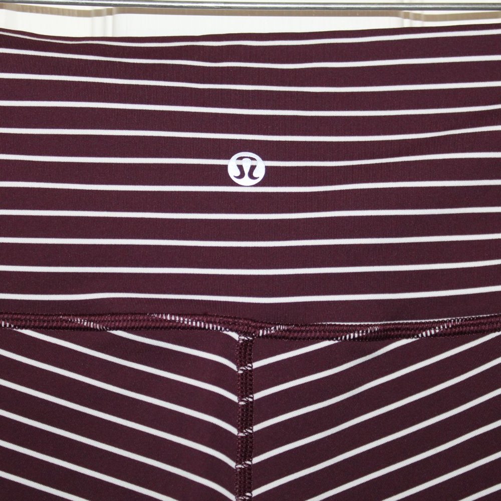 lululemon athletica Burgundy and White Striped Pants